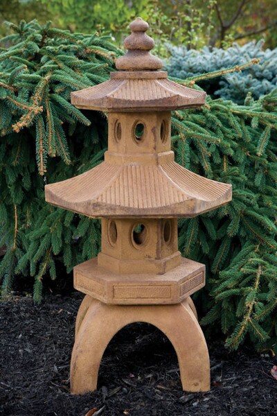Quality Cement Bamboo Two Tier Temple Pagoda Asian Sculpture